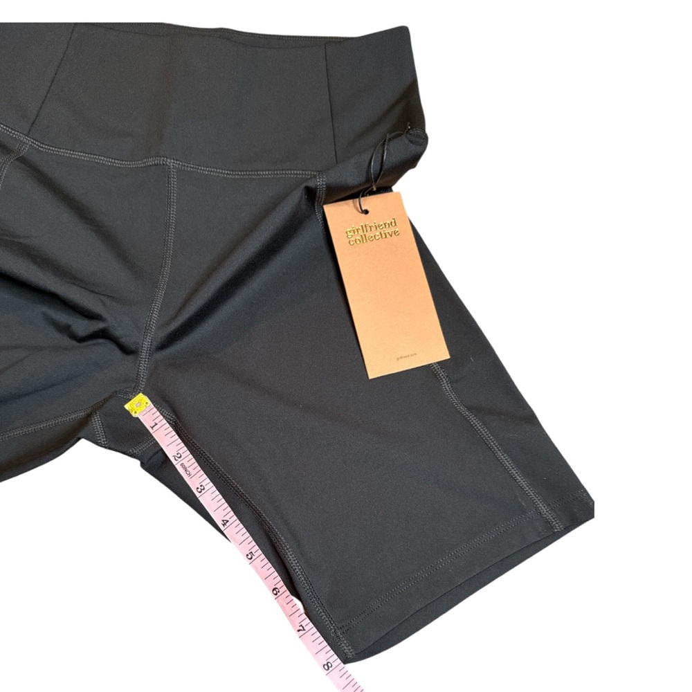 NWT girlfriend collective high rise 8 inch black bike shorts biker shorts - Picture 8 of 10